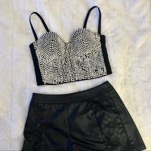 Windsor Rhinestone Bustier - Detachable Straps - S